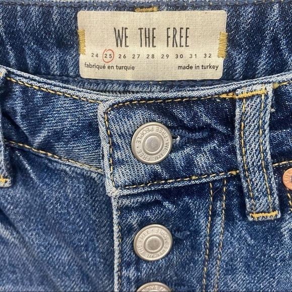 Free People Distressed Denim Mini Skirt 25 - Picture 7 of 8